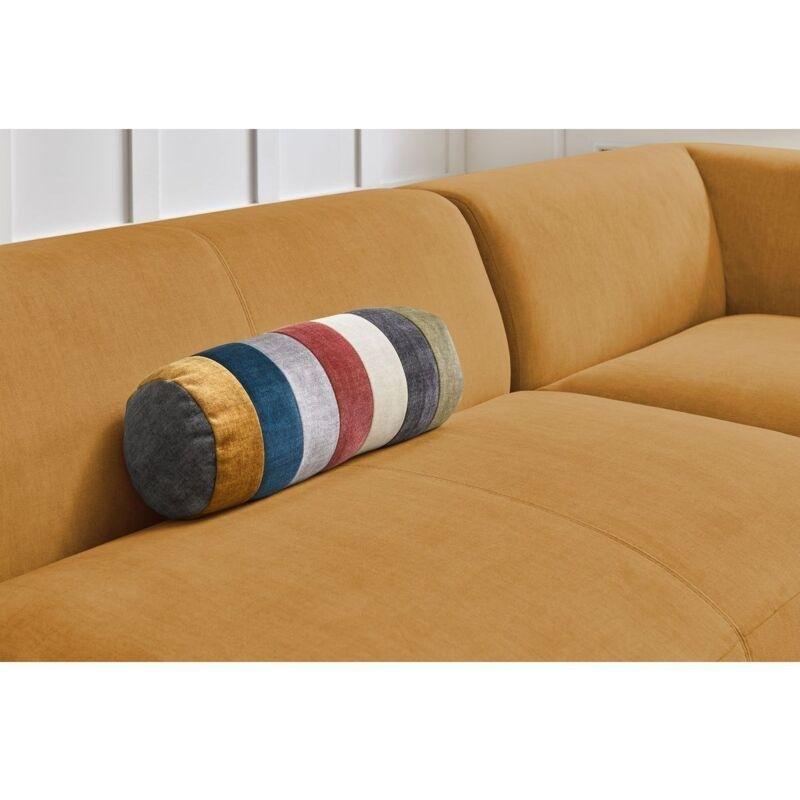 Sarı Kadife Panoramik Sol Köşe 6 Kişilik Koltuk Takımı - 153937