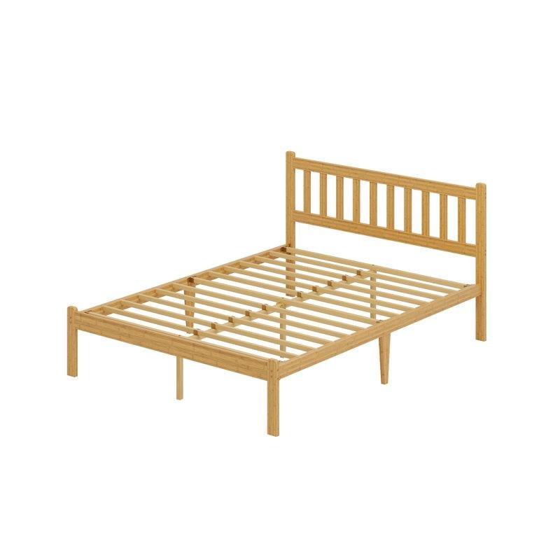 Sarı Masif Bambu Yatak Başlıklı Platform Karyola - 155x208 cm - 143326