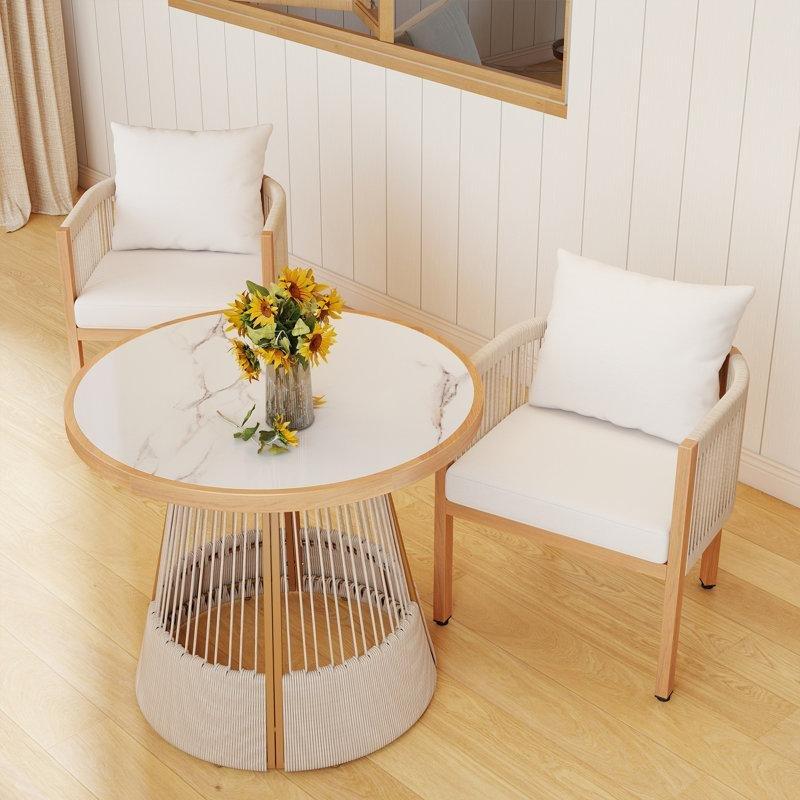 Sarı Metal Minderli 2li Set Balkon Sandalyesi - 145404