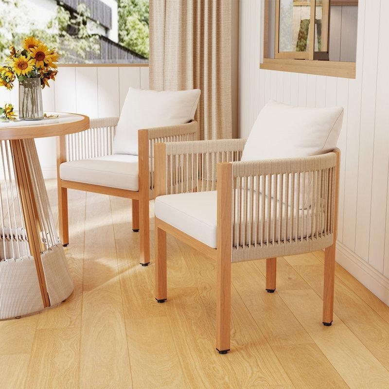 Sarı Metal Minderli 2li Set Balkon Sandalyesi - 145404