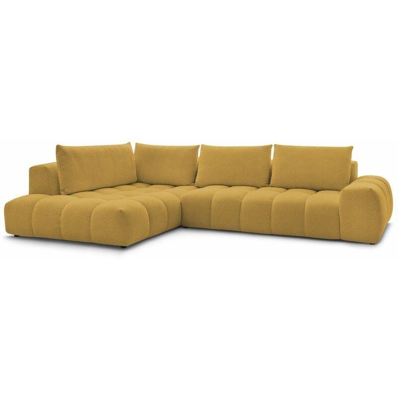 Sarı Polyester Kumaş Kırçıllı Sol Köşe 4 Kişilik Koltuk - 352x210 cm - 153174