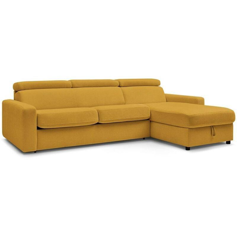 Sarı Polyester Kumaş Yataklı Sandıklı Ayarlanabilir Başlıklı Köşe Koltuk - 277x158 cm - 152381