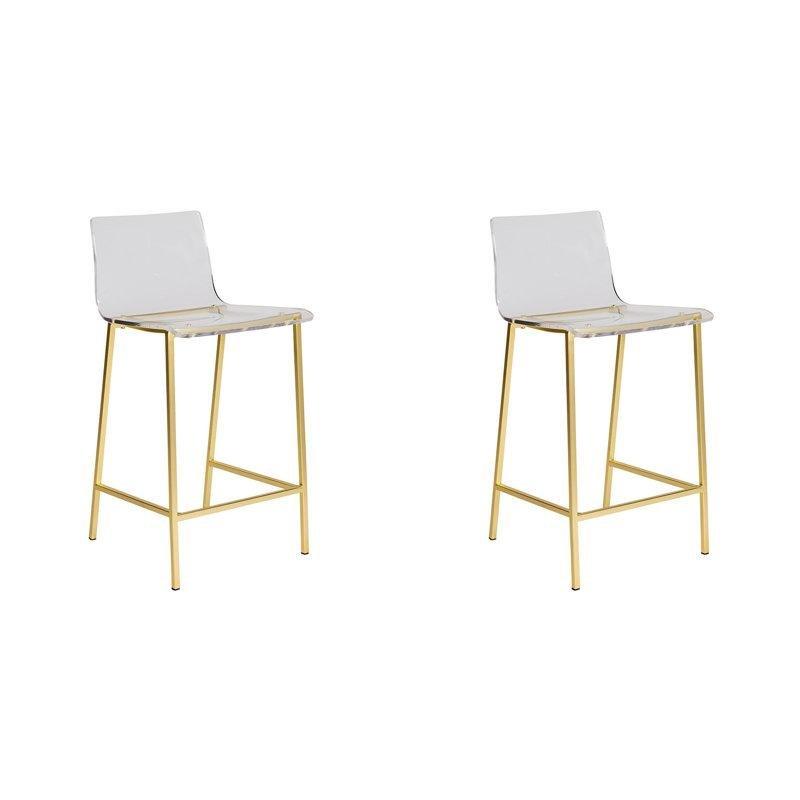 Şeffaf Akrilik Alçak Sırtlı 2li Set Plastik Bar Sandalyesi - 67 cm - 148329