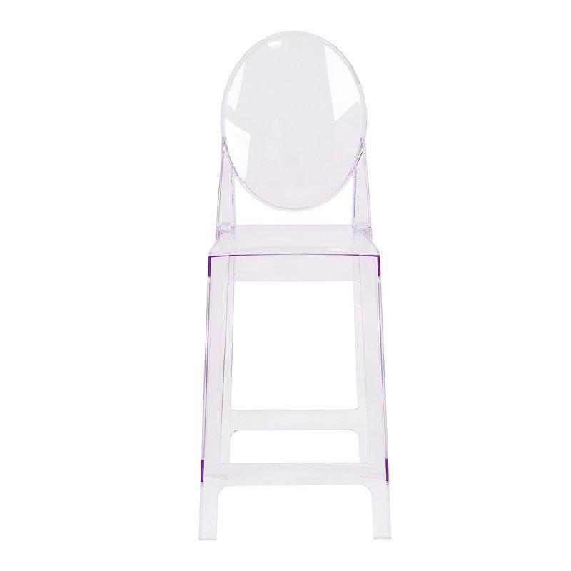 Şeffaf Akrilik Alçak Sırtlı İstiflenebilir Plastik Bar Sandalyesi 3lü Set - 66 cm - 148419