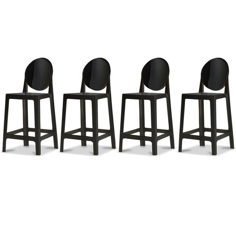 Şeffaf Akrilik King Louis Sırtlıklı 4lü Set Plastik Bar Sandalyesi - 77 cm - 148380
