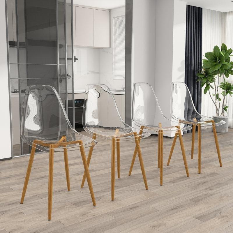 Şeffaf Akrilik Metal Ayaklı Ergonomik Sandalye - 147117