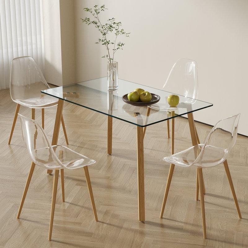 Şeffaf Akrilik Metal Ayaklı Ergonomik Sandalye - 147117