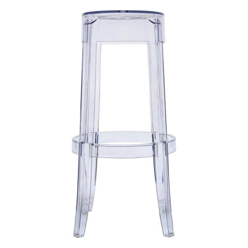 Şeffaf Akrilik Sırtlıksız Dört Ayaklı Bar Sandalyesi - 75 cm - 148344