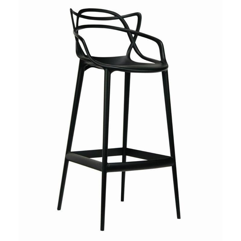 Şeffaf Kolçaklı İstiflenebilir Plastik Bar Sandalyesi 2li Set - 67 cm - 148335