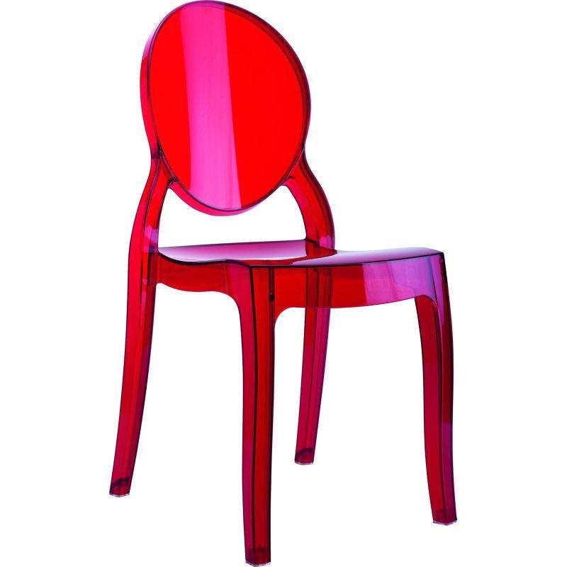 Şeffaf Polikarbonat İstiflenebilir Madalyon Sırtlı Çocuk Sandalye - 64 cm - 146694