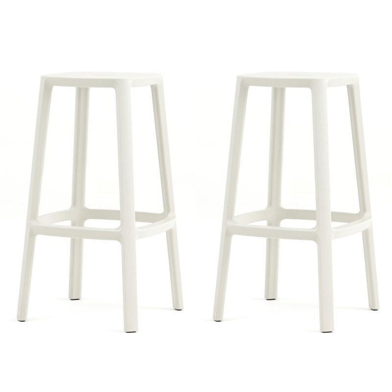 Sırtlıksız İç Dış Mekan Uyumlu 2li Set Plastik Bar Sandalyesi - 65 cm - 148431 Sırtlıksız İç Dış Mekan Uyumlu 2li Set Plastik Bar Sandalyesi - 65 cm - 148431