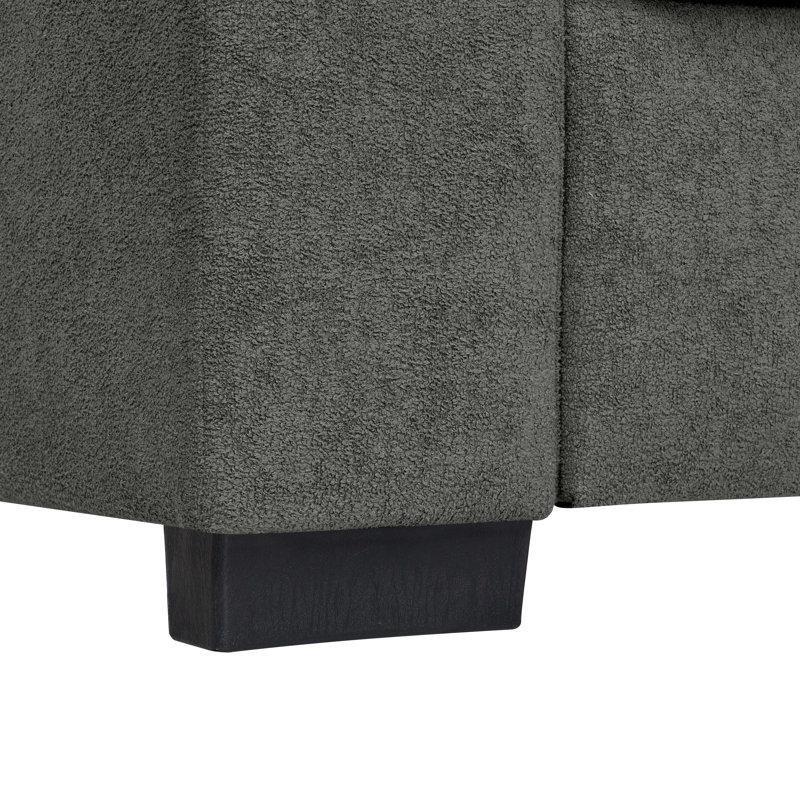 Siyah Ahşap Ayaklı Polyester Kumaş Kırlentli 3 Kişilik Koltuk - 201 cm - 151786