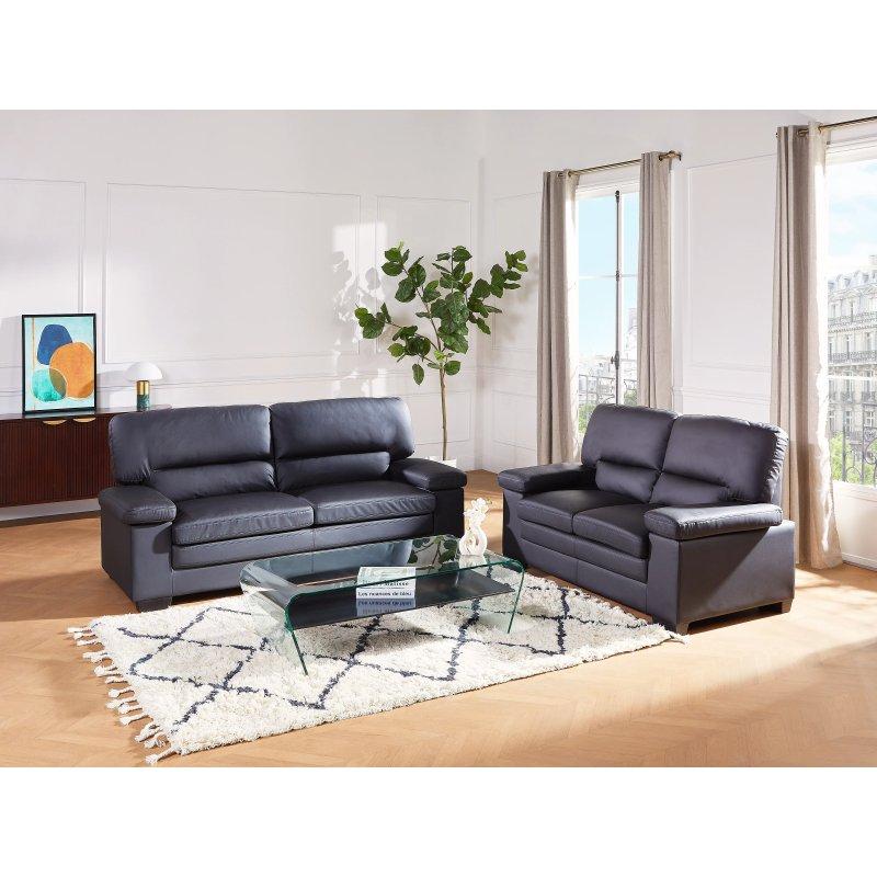 Siyah Bufalo Derisi 2 Kişilik Koltuk - 162 cm - 155167