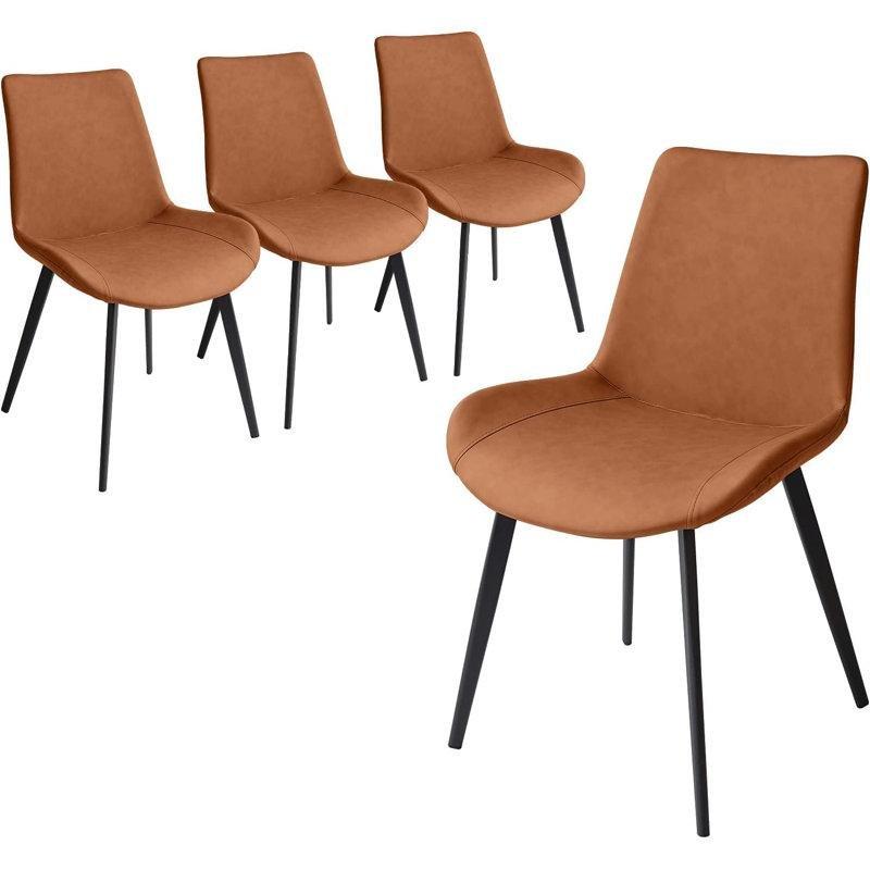 Siyah Çelik Ayaklı Suni Deri Döşemeli Modern Mutfak ve Yemek Sandalyesi - 83 cm - 146589