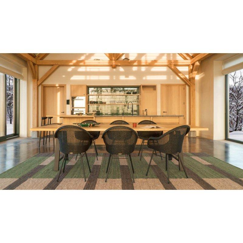 Siyah Çelik Ayaklı Yüksek Sırtlı Kolçaklı Lloyd Loom Örgü Sandalye - 147183