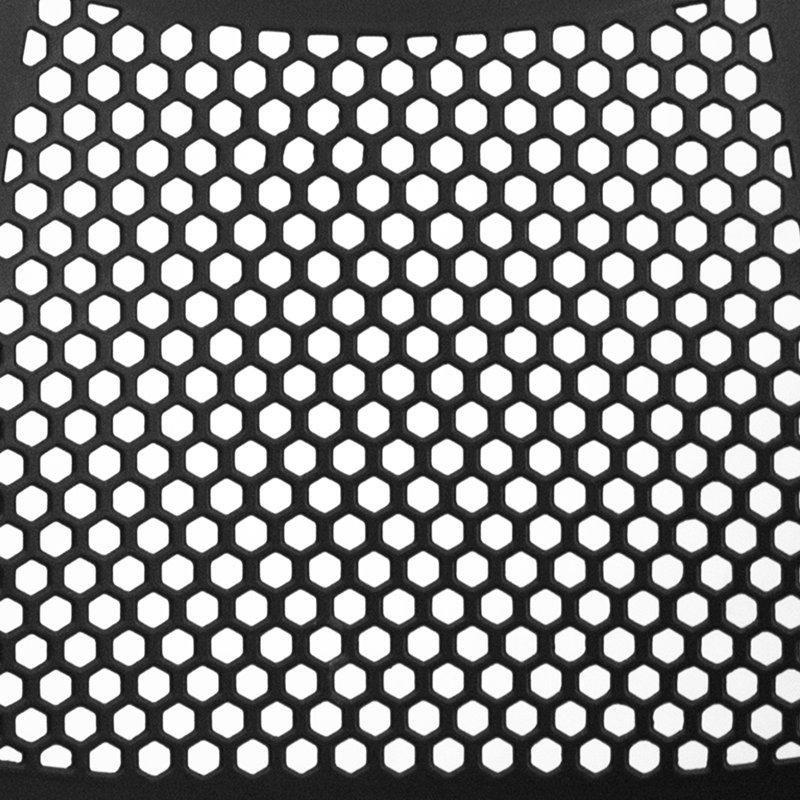 Siyah Çelik Kızak Ayaklı Petek Sırtlı İstiflenebilir Sandalye, 5'li Set - 147084