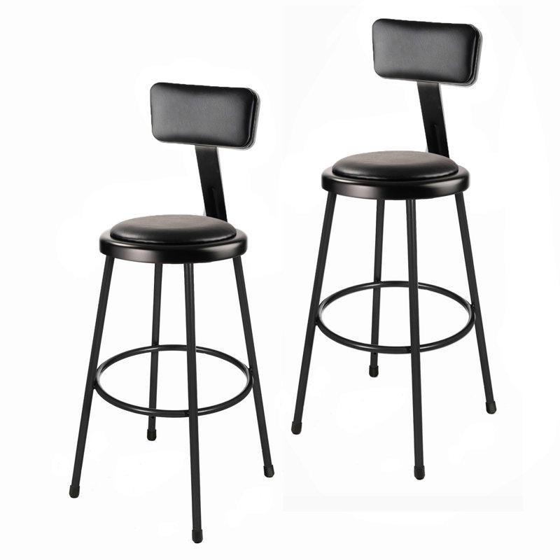 Siyah Çelik Sırtlıklı Dolgulu Ergonomik Bar Sandalyesi - 77 cm - 148587