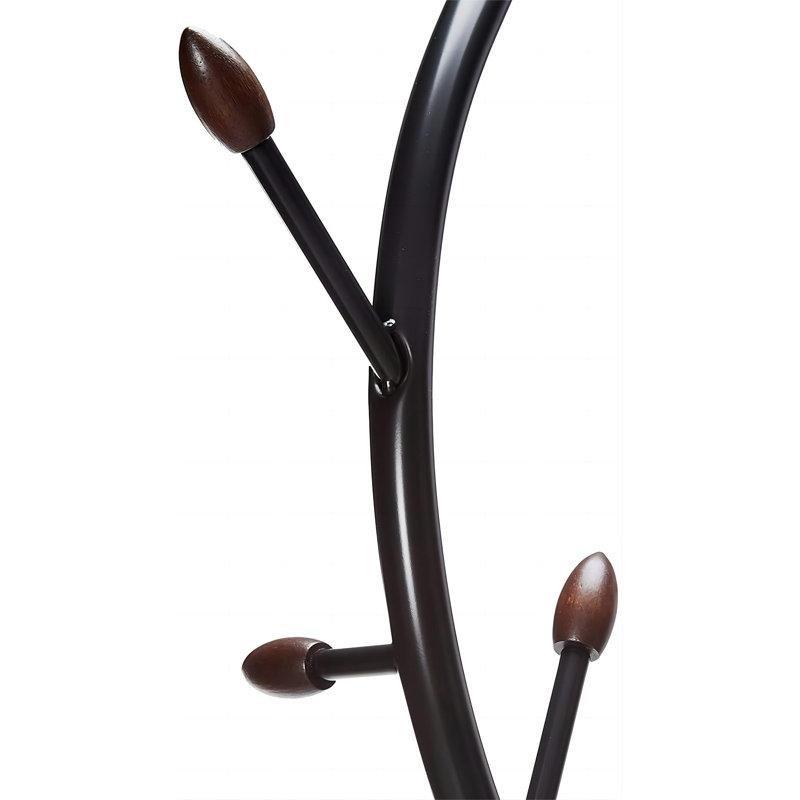 Siyah Çelik ve Ahşap 8 Kancalı Ağaç Tasarımlı Portmanto - Vestiyer - 188 cm - 161284