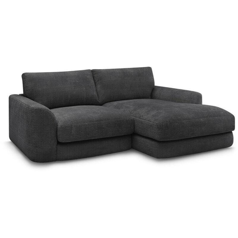 Siyah Dokulu Kumaş Sağ Köşe Koltuk - 224x156 cm - 151999