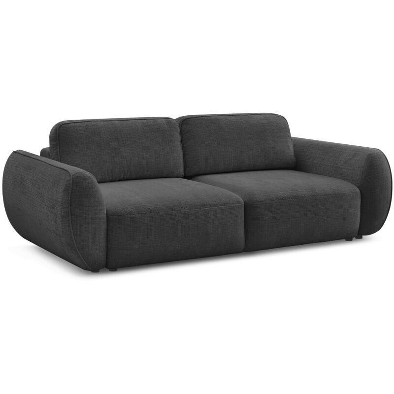 Siyah Dokulu Kumaş Yataklı Sandıklı 3 Kişilik Koltuk - 250 cm - 152079