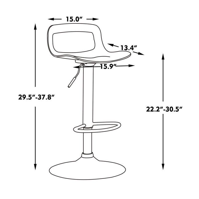 Siyah Döner Amortisörlü Plastik Bar Sandalyesi 2li Set - 148386