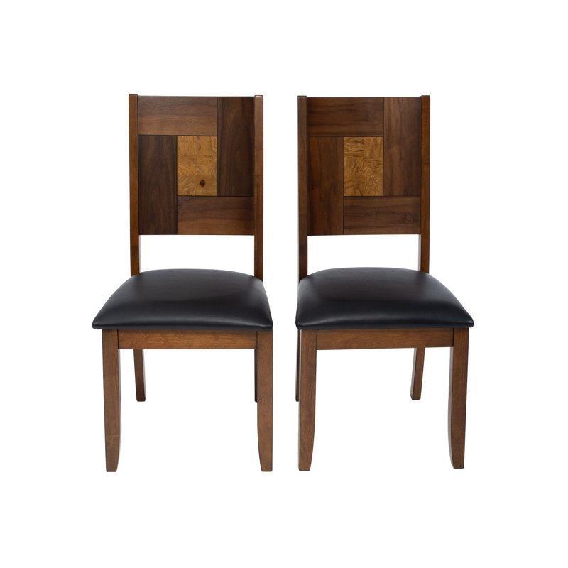 Siyah Döşemeli Masif Ceviz Ahşap Sandalye 2li Set - 145614