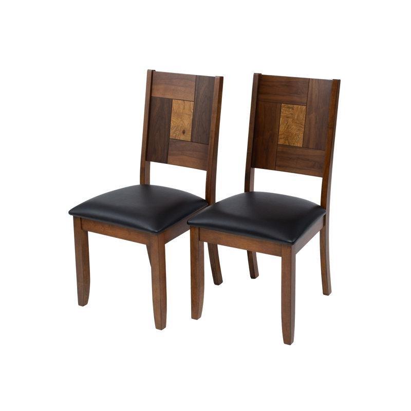 Siyah Döşemeli Masif Ceviz Ahşap Sandalye 2li Set - 145614