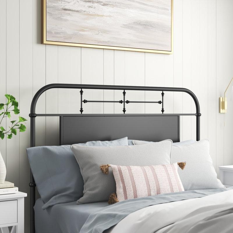 Siyah Eskitme Metal Açık Çerçeveli Yatak Başlığı - 110 cm - 144561