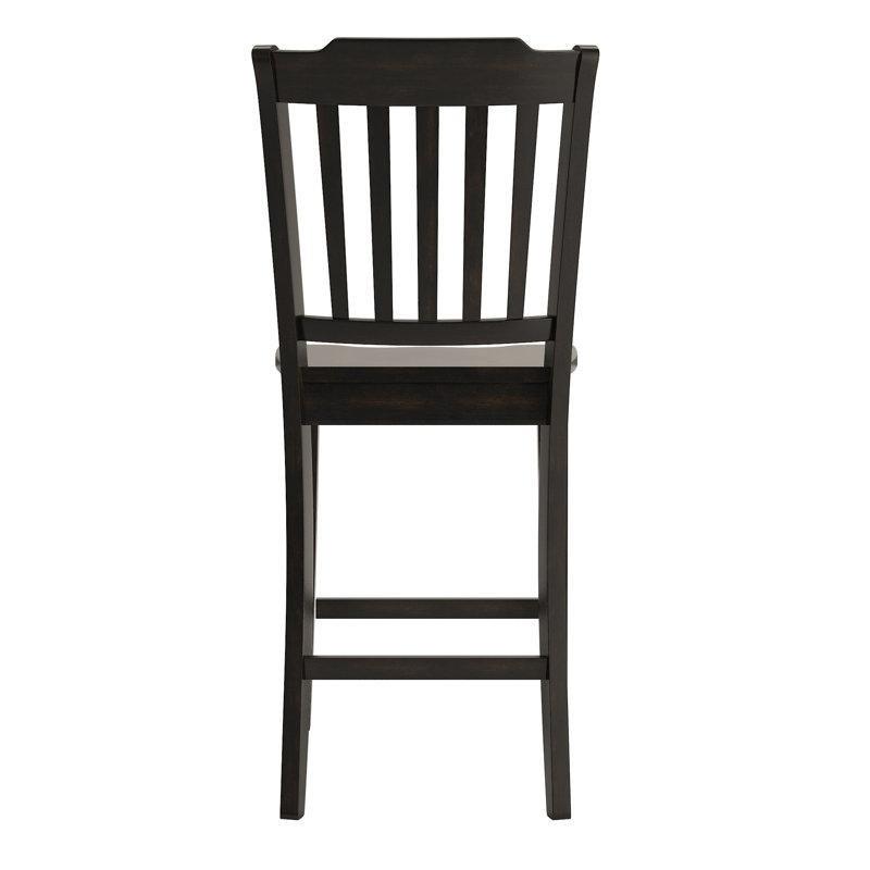 Siyah Eskitme Tasarımlı Sırtlıklı 2'li Set Ham Ahşap Bar Sandalyesi - 62 cm - 148869