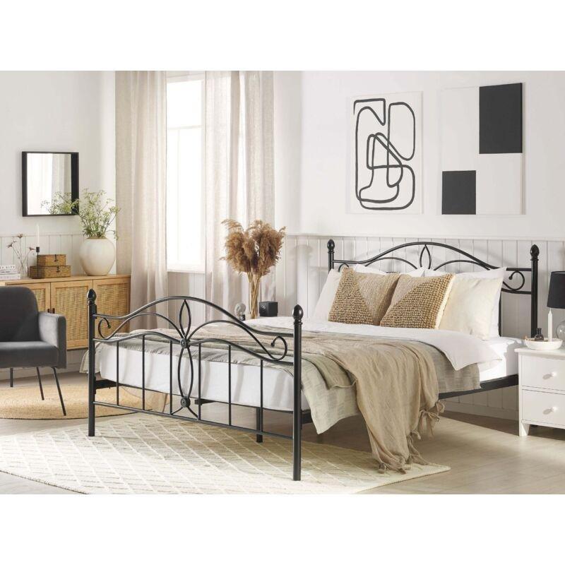 Siyah Ferforje Retro Tasarım Latalı Baza - 160x200 cm - 143645