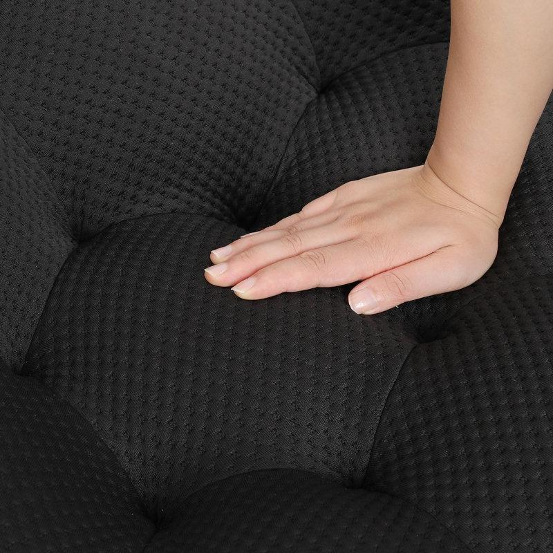 Siyah File Kumaş 3D Petek Dokulu Ergonomik Balon Tasarım Puf Koltuk - 157513