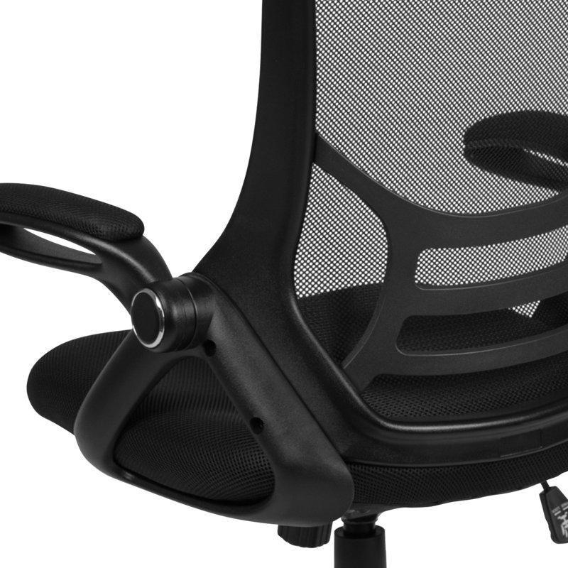 Siyah Fileli Yüksek Sırtlı Yukarı Kalkar Kolçaklı Ergonomik Ofis Döner Sandalye - 145818