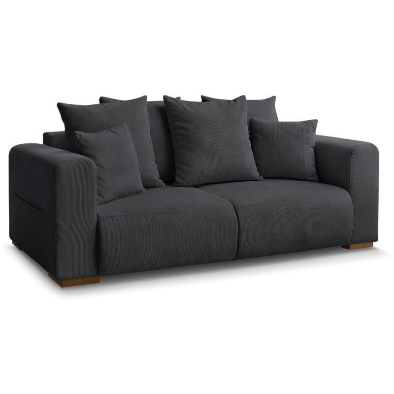 Siyah Fitilli Kadife Cepli 2 Kişilik Koltuk - 208 cm - 153565