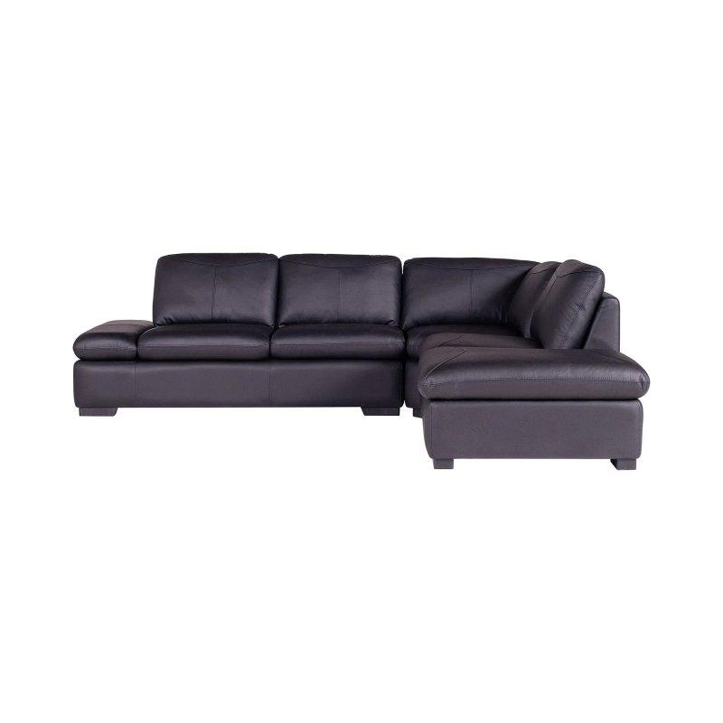 Siyah Hakiki Deri Ayarlanabilir Kolçaklı Sağ Köşe Koltuk Takımı - ONYX II - 155599