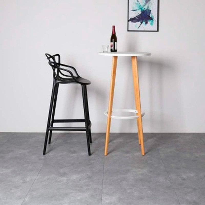 Siyah İstiflenebilir Kolçaklı 4lü Set Plastik Bar Sandalyesi - 66 cm - 148401