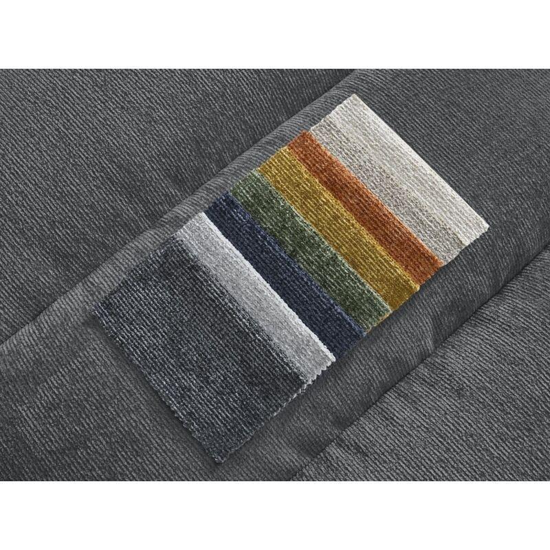 Siyah Kadife Kumaş Puflu Panoramik U Köşe Koltuk Takımı - 406x159 cm - 153958