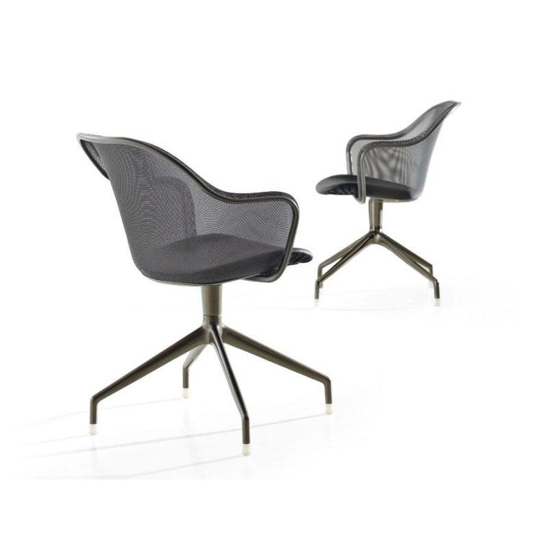 Siyah Krom Alüminyum Kolçaklı Fileli Sandalye - 147576