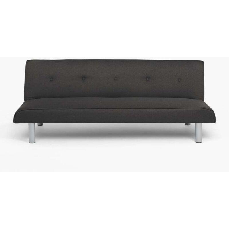 Siyah Kumaş Yataklı 3 Kişilik Kapitoneli Çekyat Koltuk - 190 cm - 153753