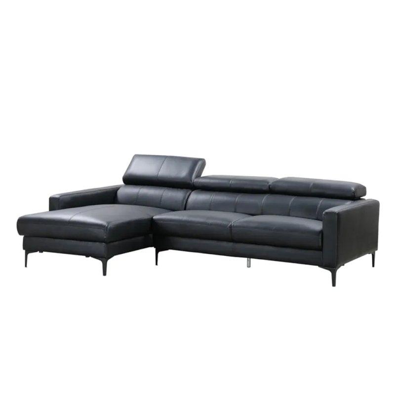 Siyah Manda Derisi Ayarlanabilir Başlıklı Sol Köşe Koltuk - 253x173 cm - 155578