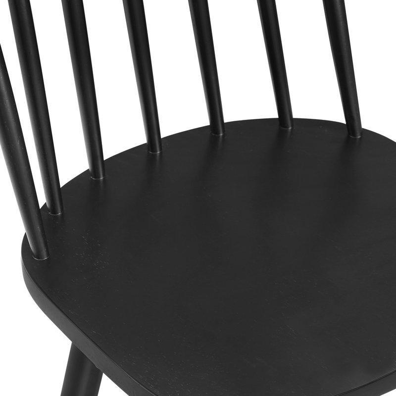 Siyah Masif Ahşap Döner Windsor Sırtlı Bar Sandalyesi - 62 cm (3'lü Set) - 148836