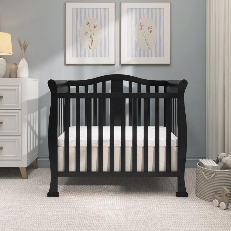 Siyah Masif Çam 4ü 1 Arada Dönüştürülebilir Mini Beşik - 97x61 cm - 162016