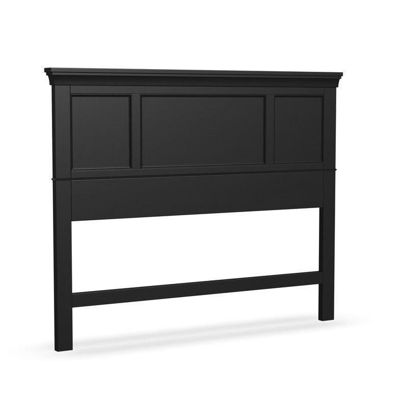 Siyah Masif ve Endüstriyel Ahşap Panelli Yatak Başlığı - 165 cm - 144882