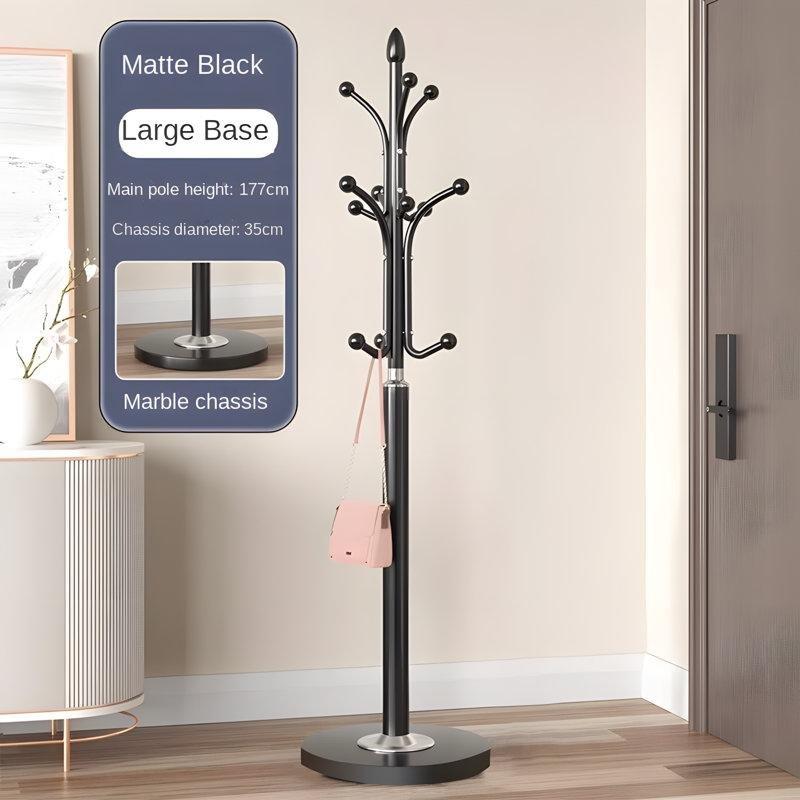 Siyah Metal 12 Kancalı Ayaklı Portmanto Askılık - 178x36x36 cm - 161377