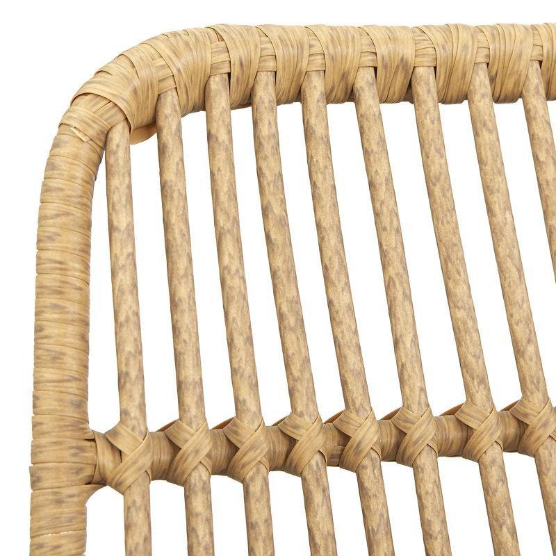 Siyah Metal Ayaklı Meşe Rengi Rattan 2li Bohem Sandalye - 145560