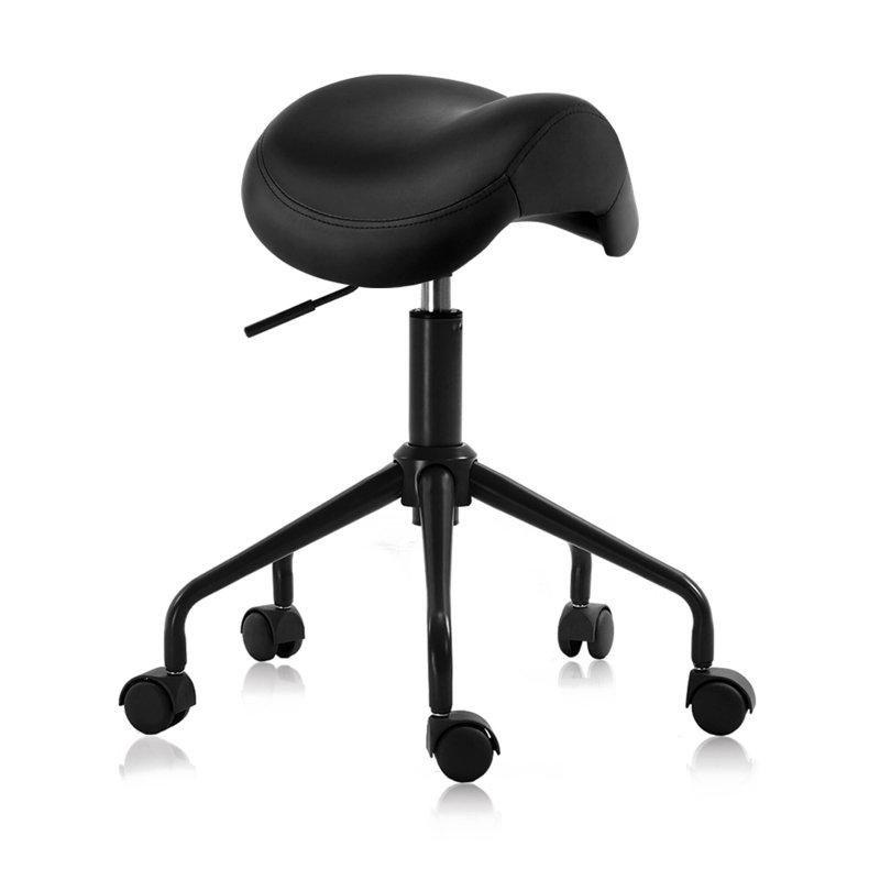 Siyah Metal Ergonomik Döner Ayarlanabilir Tekerlekli Bar Sandalyesi - 148605