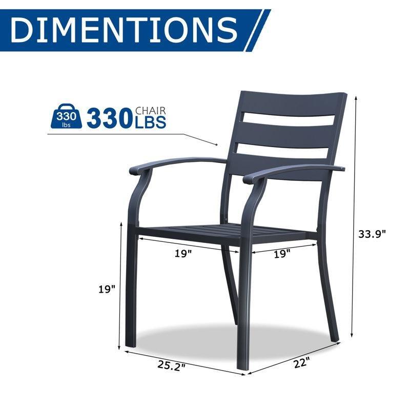 Siyah Metal İstiflenebilir Kolçaklı Ferforje Sandalye - 145968