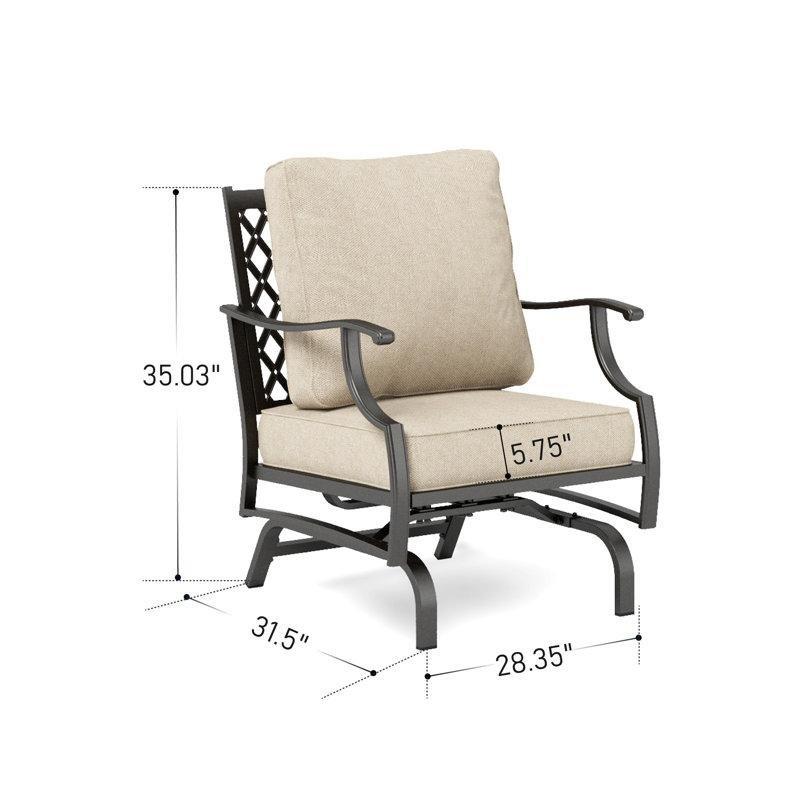 Siyah Metal Minderli Sallanan 2li Set Balkon Sandalyesi - 145407