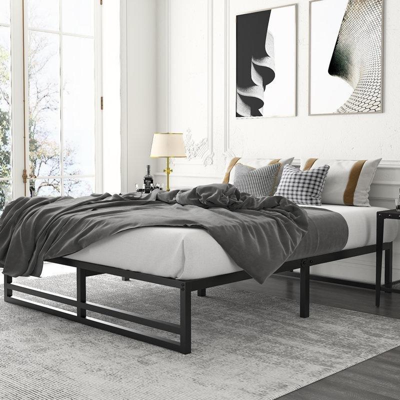 Siyah Metal Platform Karyola - 143452