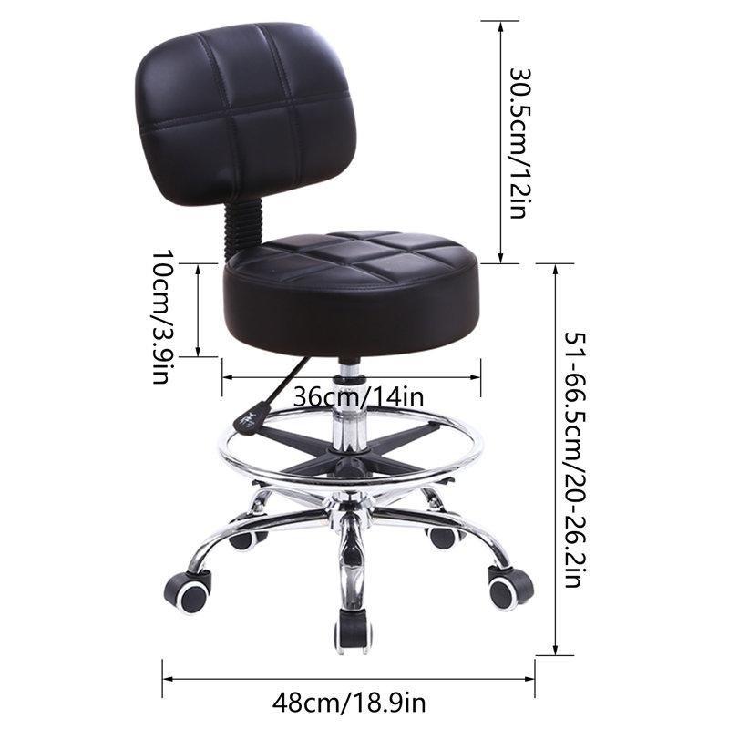 Siyah Metal Sırtlıklı Amortisörlü Döner Ergonomik Tekerlekli Bar Sandalyesi - 148614