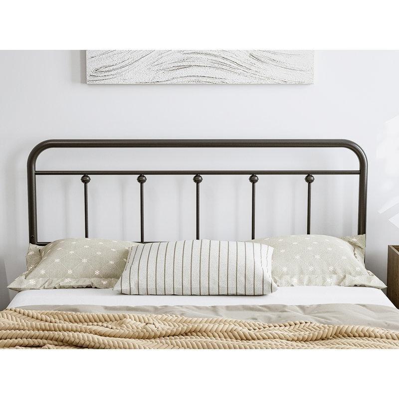 Siyah Metal Yüksekliği Ayarlanabilir Çıtalı Kır Evi Yatak Başlığı - 152 cm - 144633